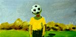 Футбольный человечек, 1998. Холст, масло, 14х24 см