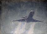 Самолет, 1998. Холст, масло, 13х18 см